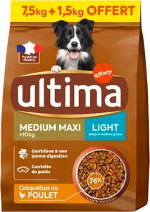 CROQUETTE LIGHT POUR CHIEN MEDIUM ULTIMA