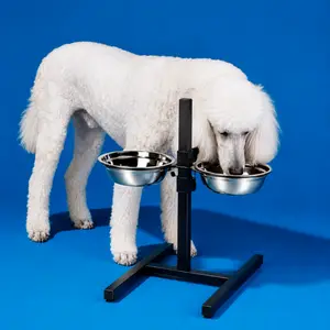 SUPPORT GAMELLE INOX RÉGLABLE POUR CHIEN TRUF&CO