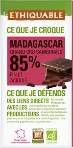 ETHIQUABLE CHOCOLAT NOIR 98% EQUATEUR BIO 100G