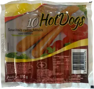 SAUCISSES CUITES FUMÉES POUR HOT DOGS