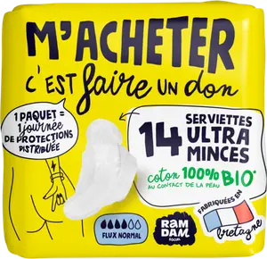 SERVIETTES HYGIÉNIQUES ULTRA MINCES RAM DAM SOCIAL
