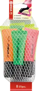 LOT DE 8 SURLIGNEURS NEON STABILO