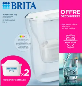 CARAFE FILTRANTE ESSENTIAL + 2 CARTOUCHES