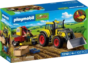 TRACTEUR AVEC RÉCOLTEUR DE POMMES DE TERRE