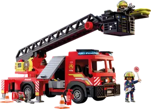 CAMION DE POMPIERS AVEC GRANDE ÉCHELLE