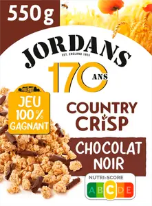 CÉRÉALES CHOCOLAT NOIR COUNTRY CRISP JORDANS