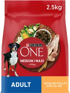 CROQUETTE POUR CHIEN ADULT MEDIUM/MAXI AU POULET PURINA ONE