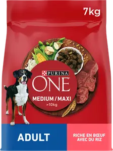 CROQUETTES POUR CHIEN ADULTE MEDIUM/MAXI AU BOEUF PURINA ONE