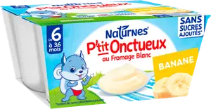 P'TIT ONCTUEUX DESSERTS LACTÉS AU FROMAGE BLANC À LA BANANE