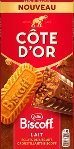 TABLETTES DE CHOCOLAT AU LAIT BISCOFF CÔTE D'OR