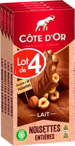 TABLETTE CHOCOLAT LAIT NOISETTES CÔTES D'OR