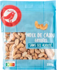 NOIX DE CAJOU GRILLÉES SANS SEL AJOUTÉ AUCHAN
