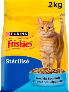 CROQUETTES POUR CHAT STÉRILISÉ AU SAUMON ET LÉGUMES FRISKIES PURINA