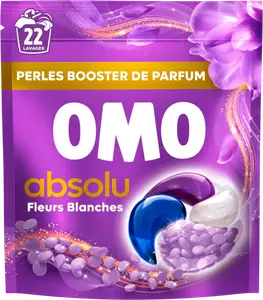 Lessive capsules fleurs blanches