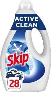 SKIP Lessive liquide active clean efficace à basse température respect des fibres et couleurs 28 lavages 1,2l