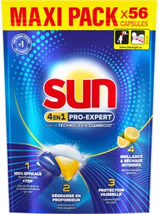 CAPSULES LAVE VAISSELLE 4 EN 1 PRO EXPERT SUN