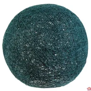 LAMPE BOULE TRÉSSÉE À SUSPENDRE / POSER D 30 CM BLEU