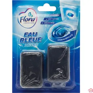 Bloc Chasse Eau Bleu Anti-Tartre Nettoyant et Désodorisant Wc 2 X 50 G