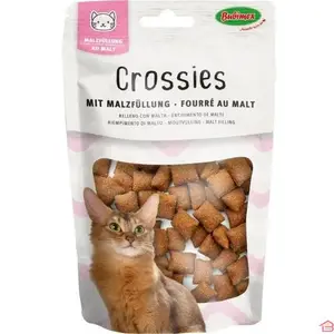 Friandises pour Chat Fourrées au Malt Bubimex Crossies Biscuits Croustillants Anti-Boules de Poils 50 G