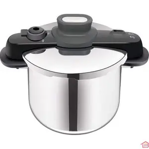 COCOTTE INOX 6 L SECURE 5 COMPACT TEFAL AVEC VERROUILLAGE SÉCURISÉ ET COMPATIBLE TOUS FEUX
