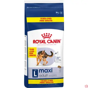 Croquettes pour Chien Adulte de Grande Race Royal Canin Maxi Adult 15 Kg + 3 Kg Offerts