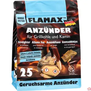 ALLUME-FEU ET ALLUME-BARBECUE FLAMAX 25 CUBES EMBALLÉS INDIVIDUELLEMENT