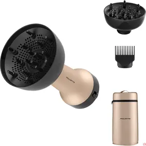 Sèche-Cheveux Diffuseur 3-En-1 Rowenta Curl Harmony 700 W pour Cheveux Bouclés, Frisés et Texturés Avec Diffuseur Xl, Diffuseur Racines et Peigne