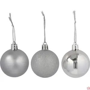 LOT DE 16 BOULES DE NOËL ARGENTÉES 5 CM DÉCORATIONS POUR SAPIN DE NOËL ORNEMENTS DE NOËL ARGENTÉS
