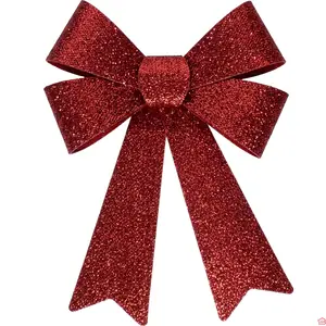 NŒUD DÉCORATIF ROUGE DE NOËL 42 CM ORNEMENT POUR SAPIN ET DÉCORATION DES FÊTES