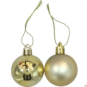 TUBE DE 12 BOULES DE NOËL DORÉES DE 4 CM