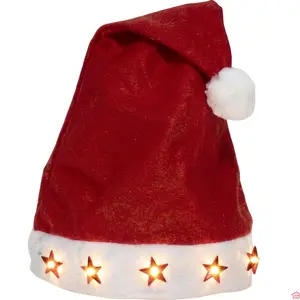 BONNET DE PÈRE NOËL LUMINEUX POUR ADULTES 28 X 40 CM