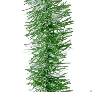 GUIRLANDE DE NOËL VERTE BRILLANTE À EFFET NEIGE 7 X 180 CM