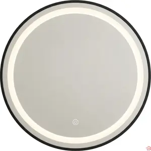 MIROIR LED ROND 60 X 60 CM 4 MM AVEC CADRE NOIR ET 3 FONCTIONS