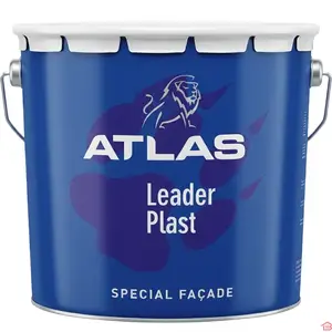 LEADER PLAST ATLAS 5 KG PEINTURE VINYLIQUE MATE BLANCHE POUR FAÇADE EXTÉRIEURE RÉSISTANTE AUX INTEMPÉRIES
