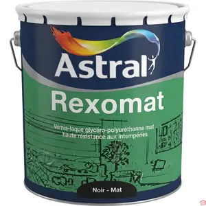 Peinture Glycérophtalique Mate Rexomat Noir 5 Kg pour Murs, Plafonds et Boiseries Intérieurs