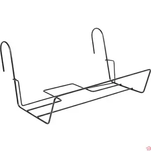 SUPPORT BALCONNIER RECTANGLE EN MÉTAL NOIR AVEC CROCHETS UNIVERSELS POUR JARDINIÈRES