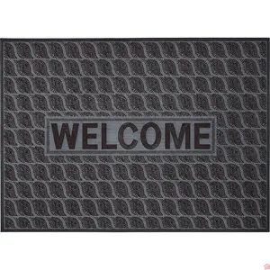 TAPIS DE PORTE 45 X 75 CM EN CAOUTCHOUC ANTIDÉRAPANT WELCOME GRIS FONCÉ