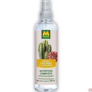 ENGRAIS FOLIAIRE CACTÉES ET SUCCULENTES SPRAY 250 ML MASSO GARDEN