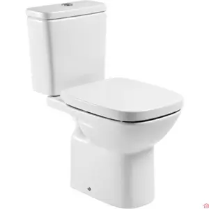 BLOC WC À POSER AU SOL ROCA DEBBA CARRÉ BLANC EN PORCELAINE 3/4,5 LITRES SORTIE HORIZONTALE