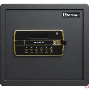 Coffre-Fort Électronique Safewell Noir et Doré Avec Écran Lcd Double Code et Alarme de Sécurité