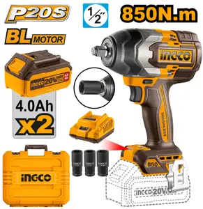 Clé à chocs sans fil 850nm 2Bat 4Ah 1/2&Prime; – INGCO ciwli2085