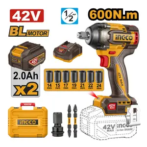 Clé à choc sans fil 42V 600 N.m CIWLI42602 INGCO