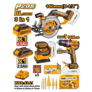Kit combo 3 pièces sans fil INGCO COSLI241193
