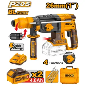 Marteau perforateur26mm20V+2Batt 4Ah mandrin sans clé INGCO CRHLI202289