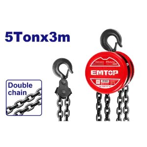 PALAN A CHAINE 5T 3M EMTOP ECBK150