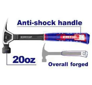Marteau Arrache Clous 560g Emtop Ehamch2020