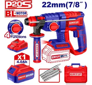 MARTEAU PERFORATEUR 22MM SANS FIL 20V + 1 BATTERIE 4.0AH ELRH202081