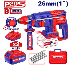 Marteau Perforateur 26mm Sans Fil 20v + 2 Batteries 4.0ah Elrh202287