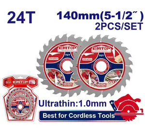 JEU DE LAMES DE SCIE 140MM – 24 DENTS ÉPAISSEUR 1MM ETCT1403