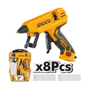 Pistolet à colle 30W(220W) + 8 bâtonnets de colle INGCO GG308